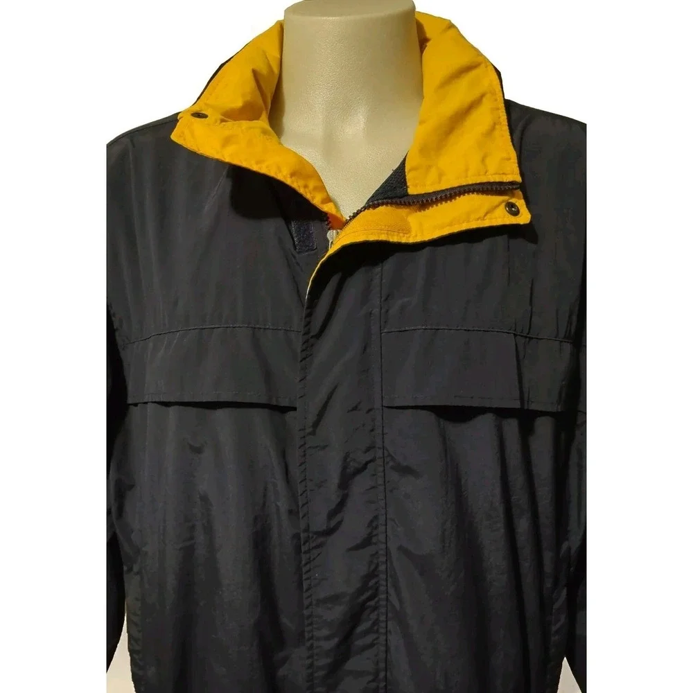 Eddie Bauer Jacket Size M Mens Vintage Gorpcore Navy Blue Yellow Windbreaker Y2K